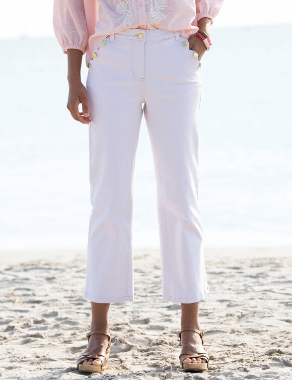 Pantalon coupe droite 7/8ème (écru) Pantalon coupe droite 7/8ème (écru)